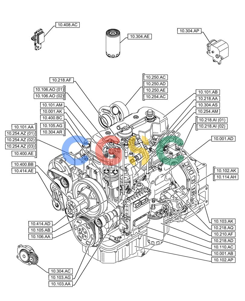 神钢零件查询(F4HFE4135 B003) - ENGINE 5802094949 84553225 TC4.90 and TC5.70 TIER4B (10/16-) (00.000.10) - PICTORIAL INDEX - ENGINE Kobelco
