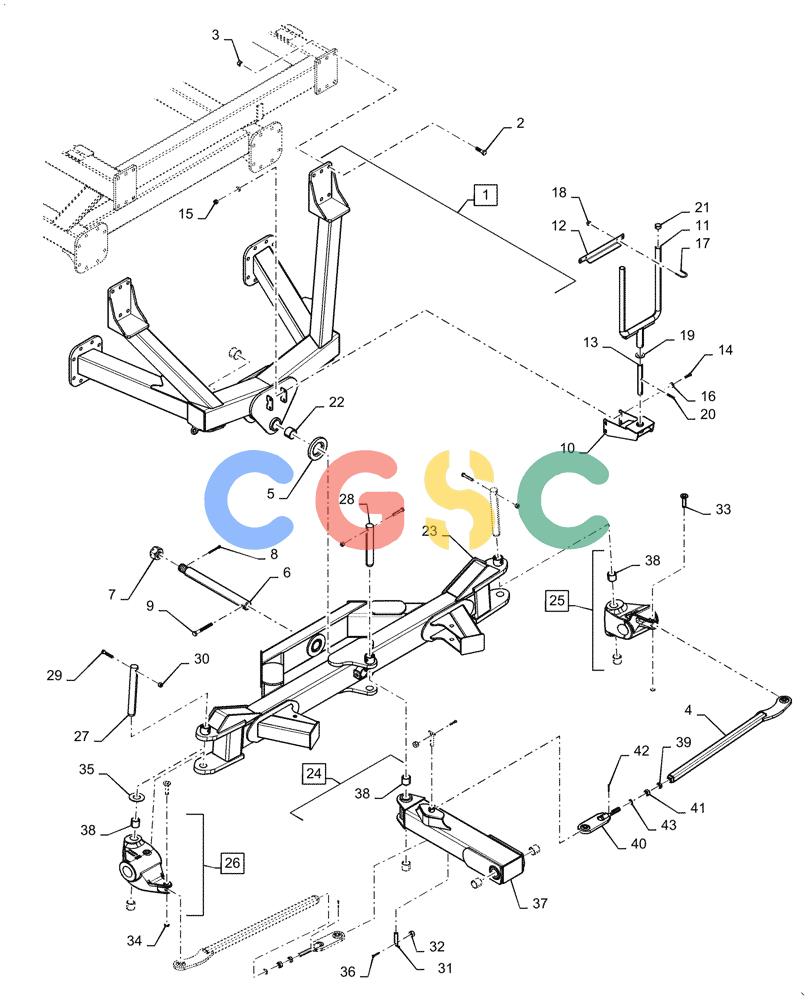 凯斯零件查询(4955) - PRECISION AIR CART (11/15-) (39.130.AH[02]) - FRONT FRAME, TOE BEHIND Case Agriculture