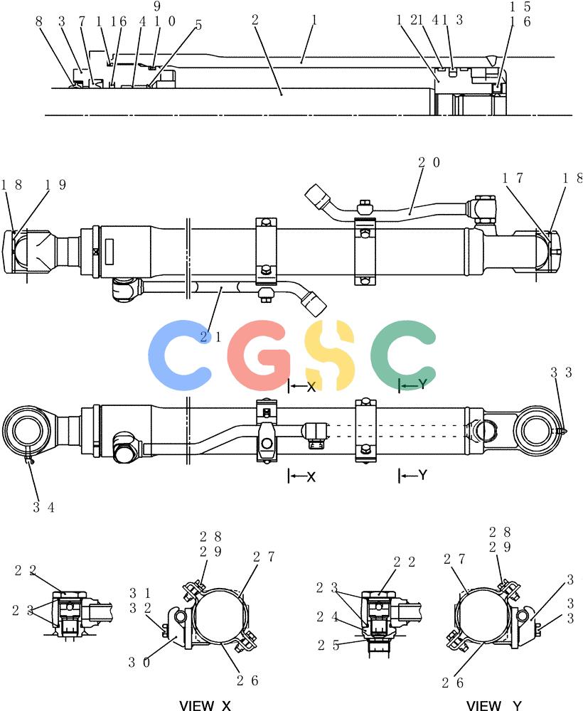 纽荷兰零件查询(E80BMSR) - CRAWLER EXCAVATOR ASN LF05-04001 - (N8TA18060) (HC700[1]) - CYLINDER ASSY, BUCKET New Holland Constructuion
