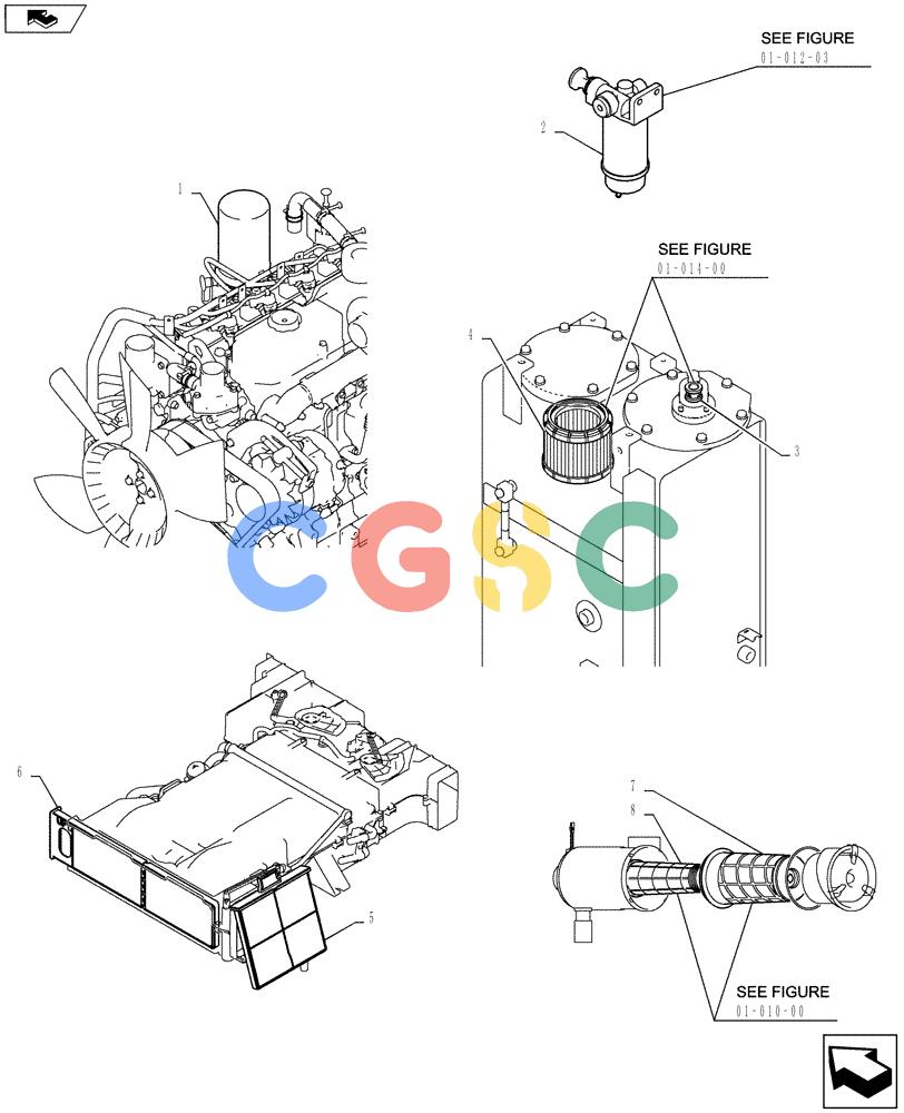 纽荷兰零件查询(E135BSRLC) - CRAWLER EXCAVATOR ASN YH06-08001 (00-001[00]) - FILTER LIST New Holland Constructuion