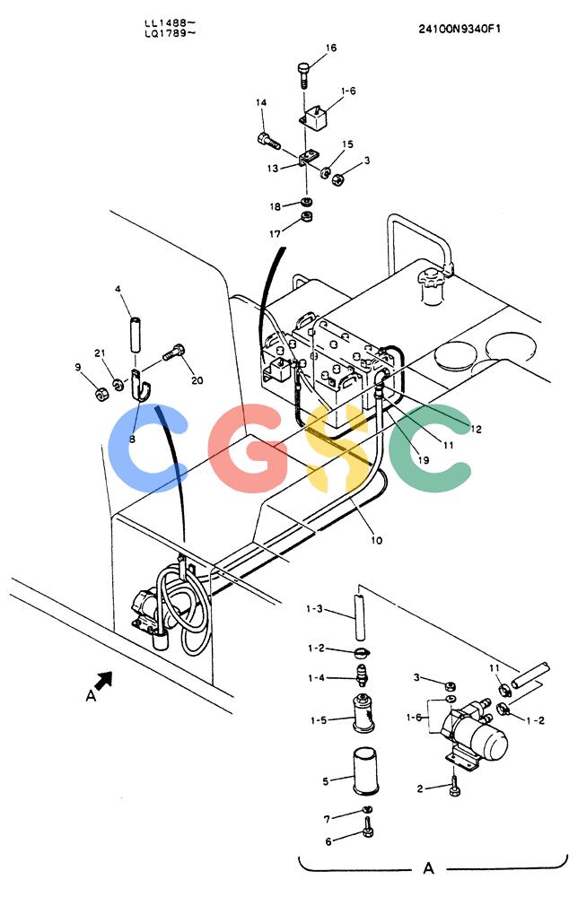 神钢零件查询(K909LC) - MARK II EXCAVATOR ASN LL1488 (1/87-12/03) (08-001) - PUMP ASSY, FUEL Kobelco