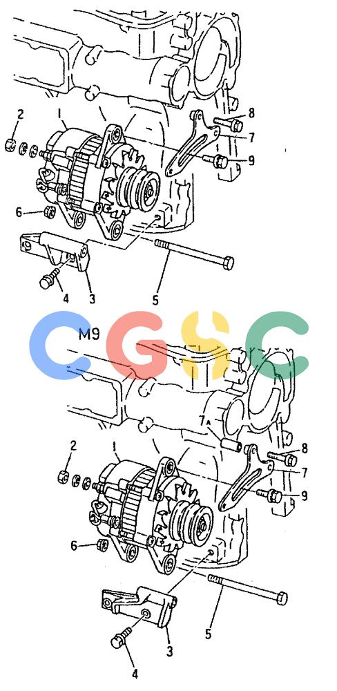 神钢零件查询(6D16-T) - MITSUBISHI DIESEL ENGINE - K909LC & MD240BLC (1/87-12/06) (04-007) - ALTERNATOR GENERAL Kobelco