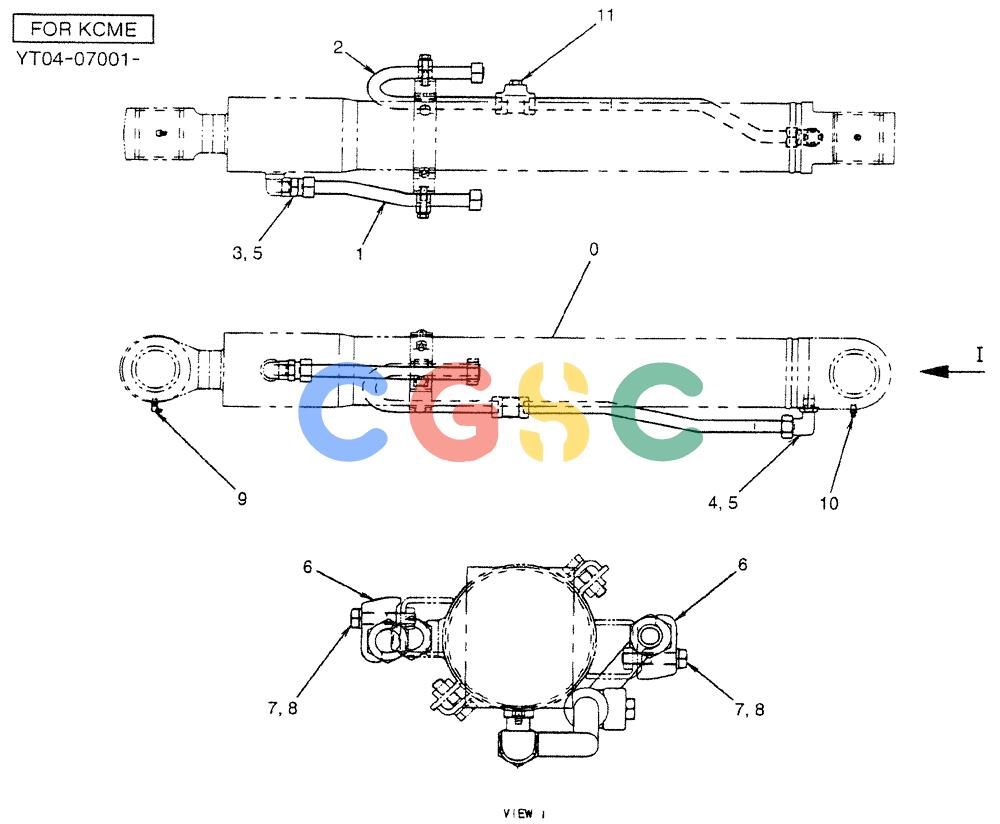 神钢零件查询(BOOM) - ATTACHMENT, (2 PIECE) - SK70SR-1E & SK70SR-1ES ASN YT04-07001 (1/04-12/12) (02-012) - HYD LINES CYLINDER BOOM Kobelco