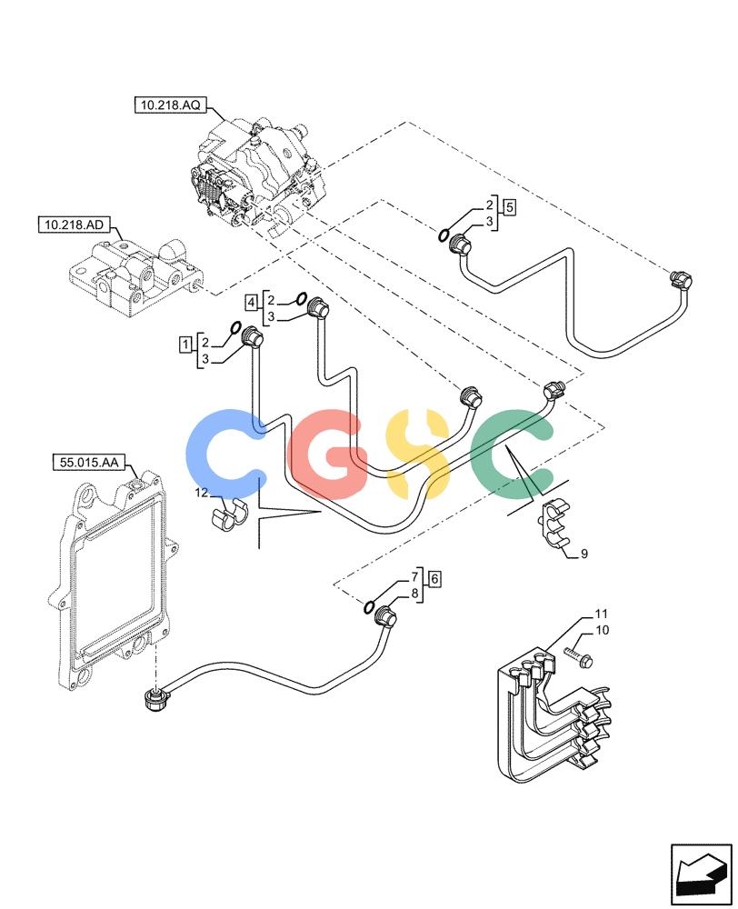 神钢零件查询(F4HFE6132 A003) - ENGINE 5801753676 - 47541755 (1/14-) (10.210.AF) - FUEL LINE Kobelco