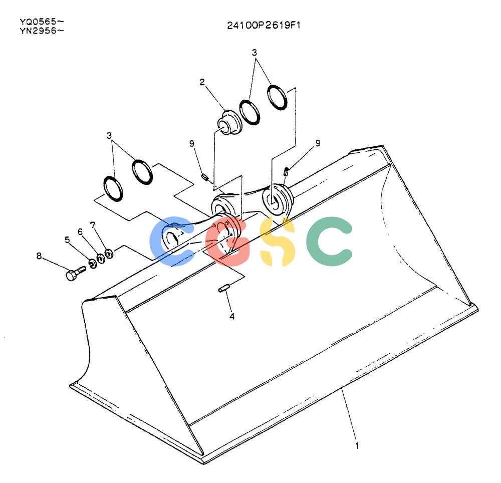 神钢零件查询(K907LC) - MARK II EXCAVATOR ASN YQ0565 (GLOBAL) (1/87-12/03) (09-010) - BUCKET ASSY, FINISHING Kobelco