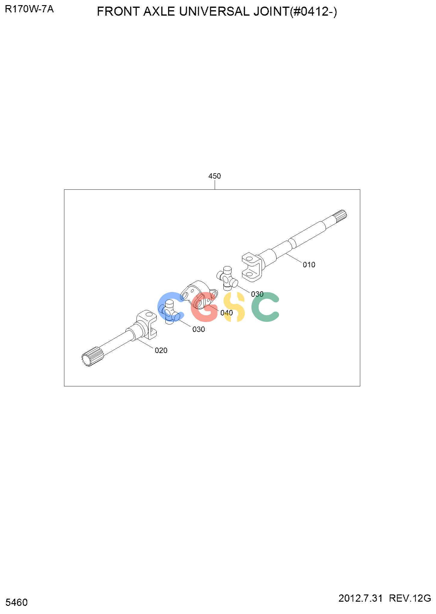 现代零件查询R170W-7A FRONT AXLE UNIVERSAL JOINT(#0412-)EPC Hyundai 
