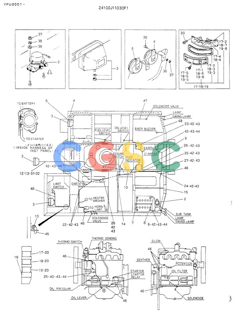 神钢零件查询(K905LC) - MARK II EXCAVATOR ASN YPU00001 (1/87-12/03) (05-013) - WIRING ASSY, ELEC Kobelco