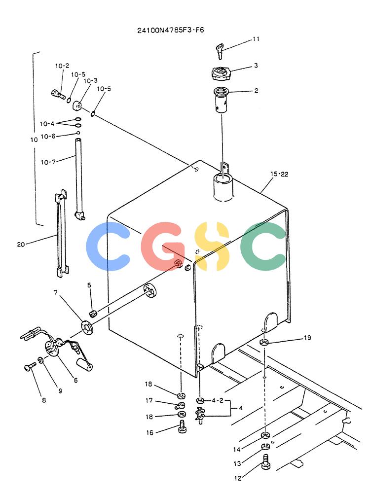 神钢零件查询(K905LC) - MARK II EXCAVATOR BTW YP1001 - YP1281. (4/89-12/03) (01-007) - TANK ASSY, FUEL Kobelco