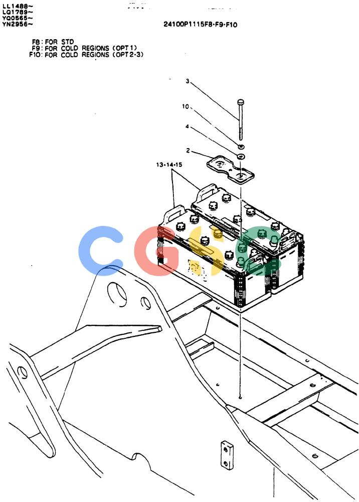 神钢零件查询(MD200BLC) - EXCAVATOR ASN YQ0565 (1/80-12/06) (05-113) - BATTERY ASSY Kobelco