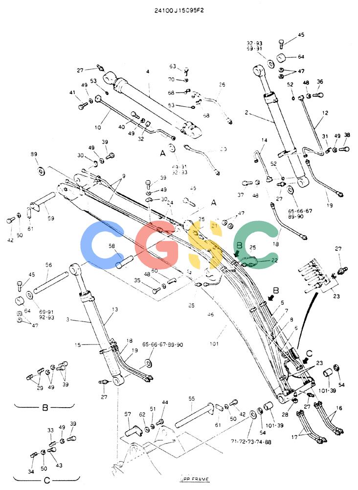 神钢零件查询(MD200C) - EXCAVATOR BTW YQU0701 - YQU2000 (1/80-12/06) (08-001) - BOOM ASSY. 5.6M (18FT-4IN) Kobelco