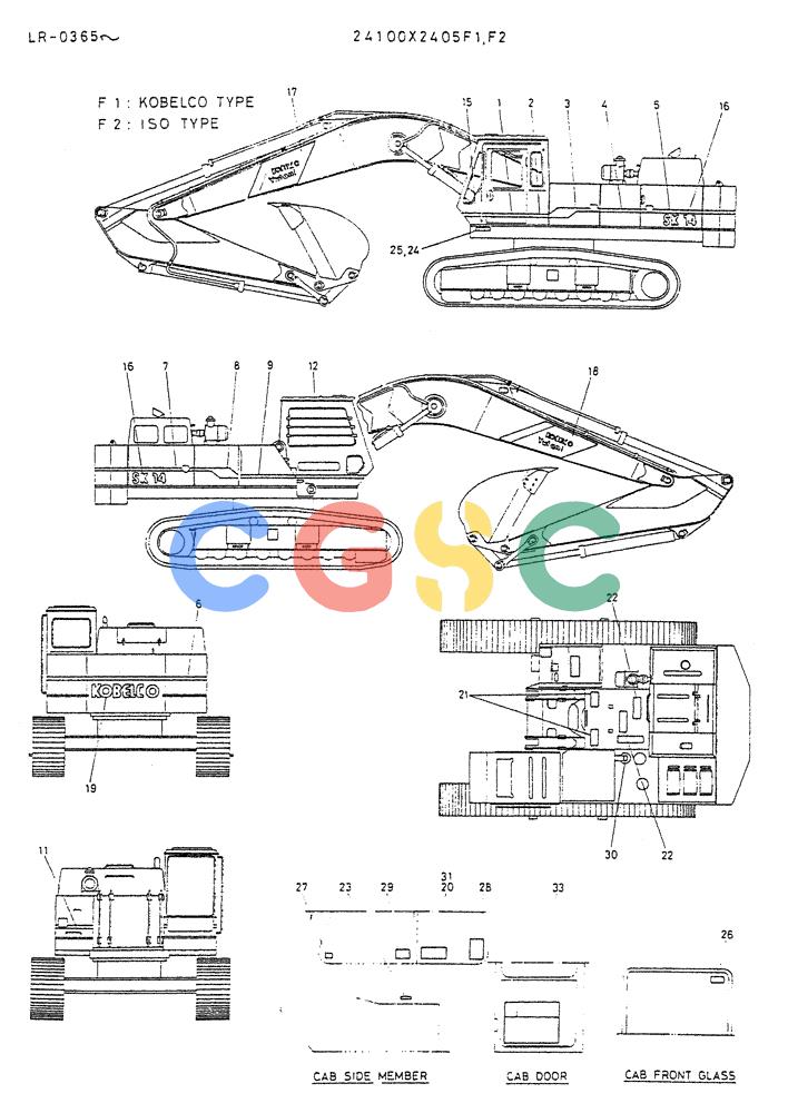 神钢零件查询(K914) - EXCAVATOR ASN LR-0143 (1/79-12/03) (09-003[01]) - LABEL, NAME-PLATE P/N 24100X2405F1 Kobelco