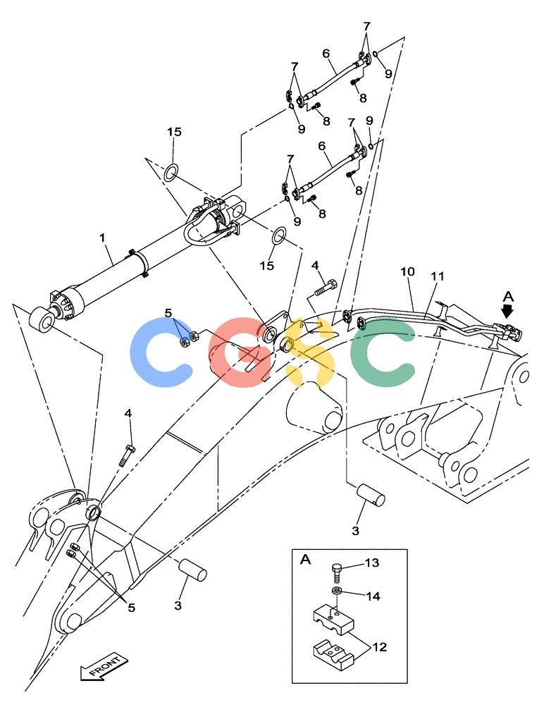 纽荷兰零件查询(E805) - CRAWLER EXCAVATOR TIER 3 (7/06-) (08-016-00[01]) - HYDRAULIC CIRCUIT - DIPPER CYLINDER - BOOM (7.25 M) - (WITHOUT VALVE, PRESSURE RELIEF) New Holland Constructuion