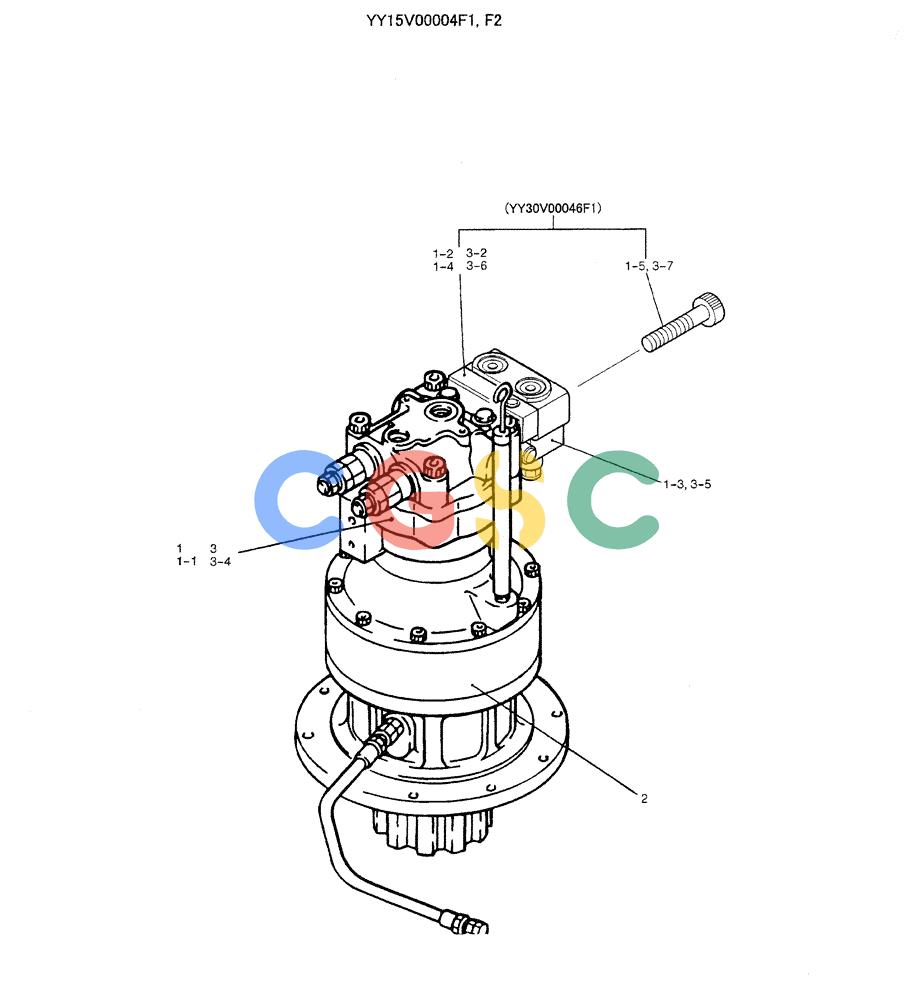 神钢零件查询(ED150-1E) - BLADE RUNNER EXCAVATOR/DOZER ASN YL05-00555 (11/03-12/04) (09-059) - MOTOR ASSY (SWING) Kobelco