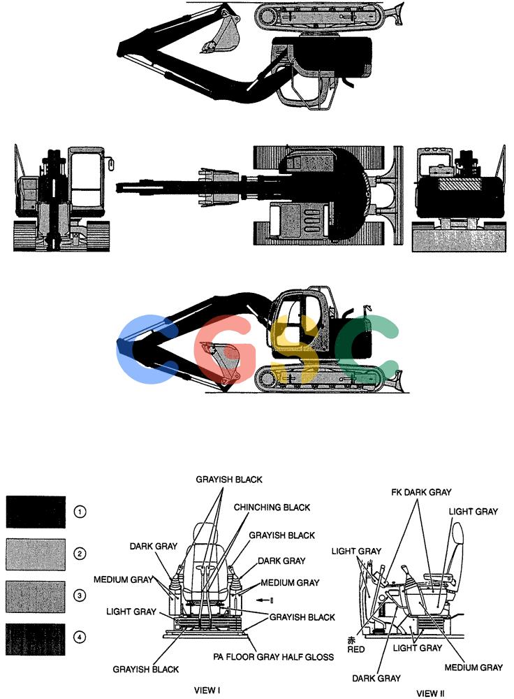 纽荷兰零件查询(E135SR) - CRAWLER EXCAVATOR ASN YY04-06254 (00-003) - PAINT COLOR New Holland Constructuion