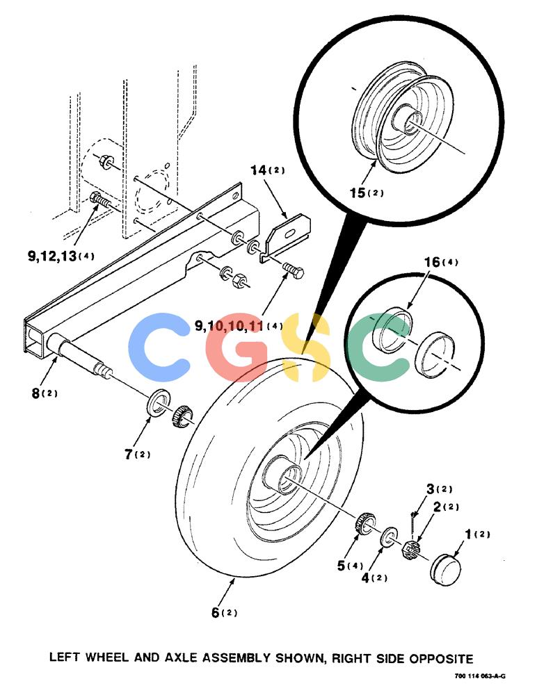 凯斯零件查询(8580) - CASE IH LARGE RECTANGULAR BALER (1/88-12/98) (03-22) - PICKUP GAUGE WHEEL ASSEMBLY Case Agriculture