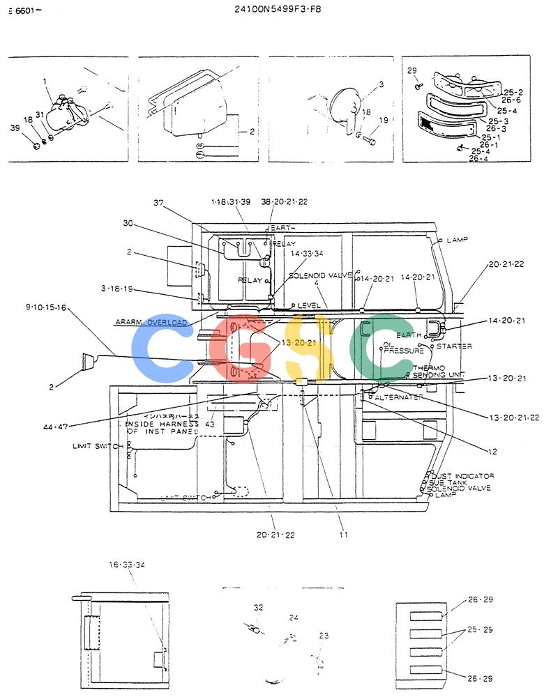神钢零件查询(K903) - MARK II EXCAVATOR BTW LE6601 - LE7871 (1/88-12/03) (05-019) - WIRING ASSY, ELEC (EXPORT) Kobelco