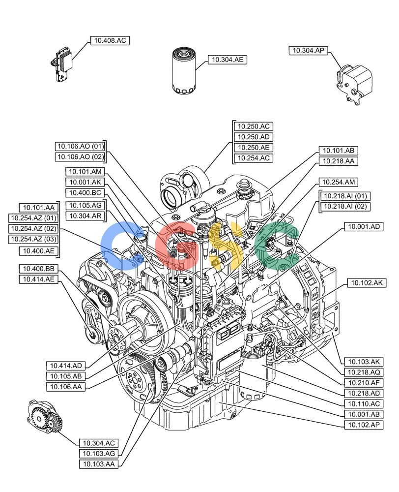 神钢零件查询(F4HFE413V B001) - ENGINE 5801910283 47444300 GRAPE HARVESTER 9080N T4B (10/14-12/15) (00.000.10) - PICTORIAL INDEX - ENGINE Kobelco