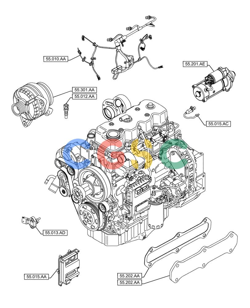 神钢零件查询(F4HFE413V B001) - ENGINE 5801910283 47444300 GRAPE HARVESTER 9080N T4B (10/14-12/15) (55.000.00) - SECTION INDEX - ELECTRICAL SYSTEMS Kobelco
