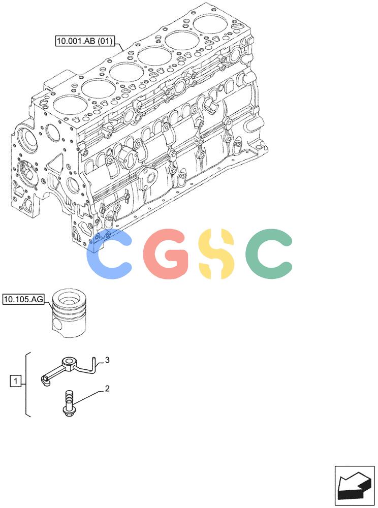 神钢零件查询(F4HFE613J A006) - ENGINE 5801757723 - 47544094 (11/12-) (10.304.AR) - PISTON COOLING NOZZLE Kobelco