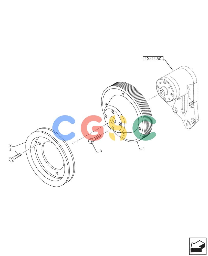 神钢零件查询(F4HFE613F A001) - ENGINE 5801753674 - 47541731 (11/12-) (10.414.AD) - FAN, PULLEY Kobelco