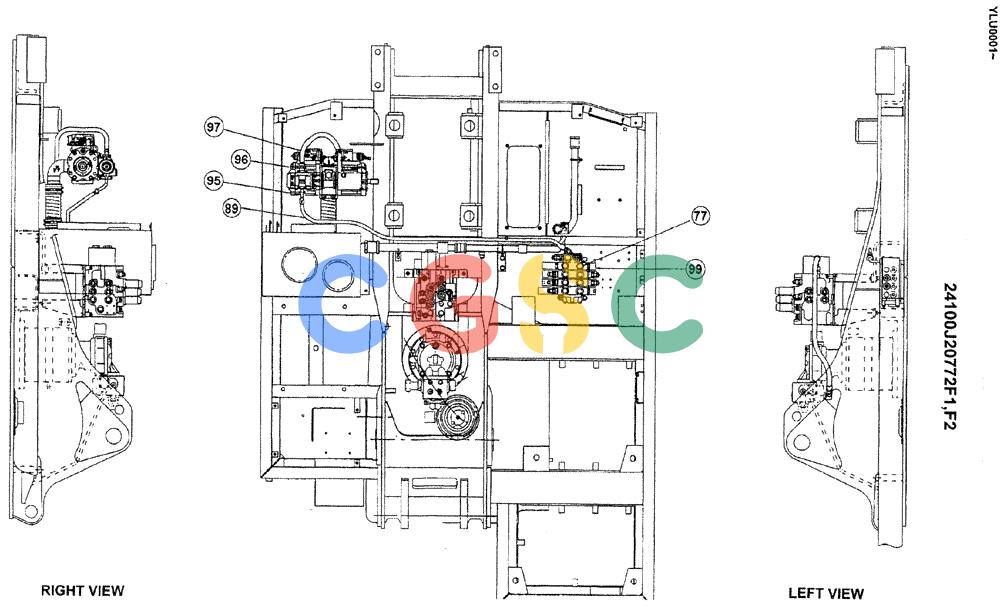 神钢零件查询(ED180) - BLADE RUNNER EXCAVATOR/DOZER ASN YLU0001 (1/99-12/01) (04-001[03]) - UPPER HYDRAULIC LINES Kobelco
