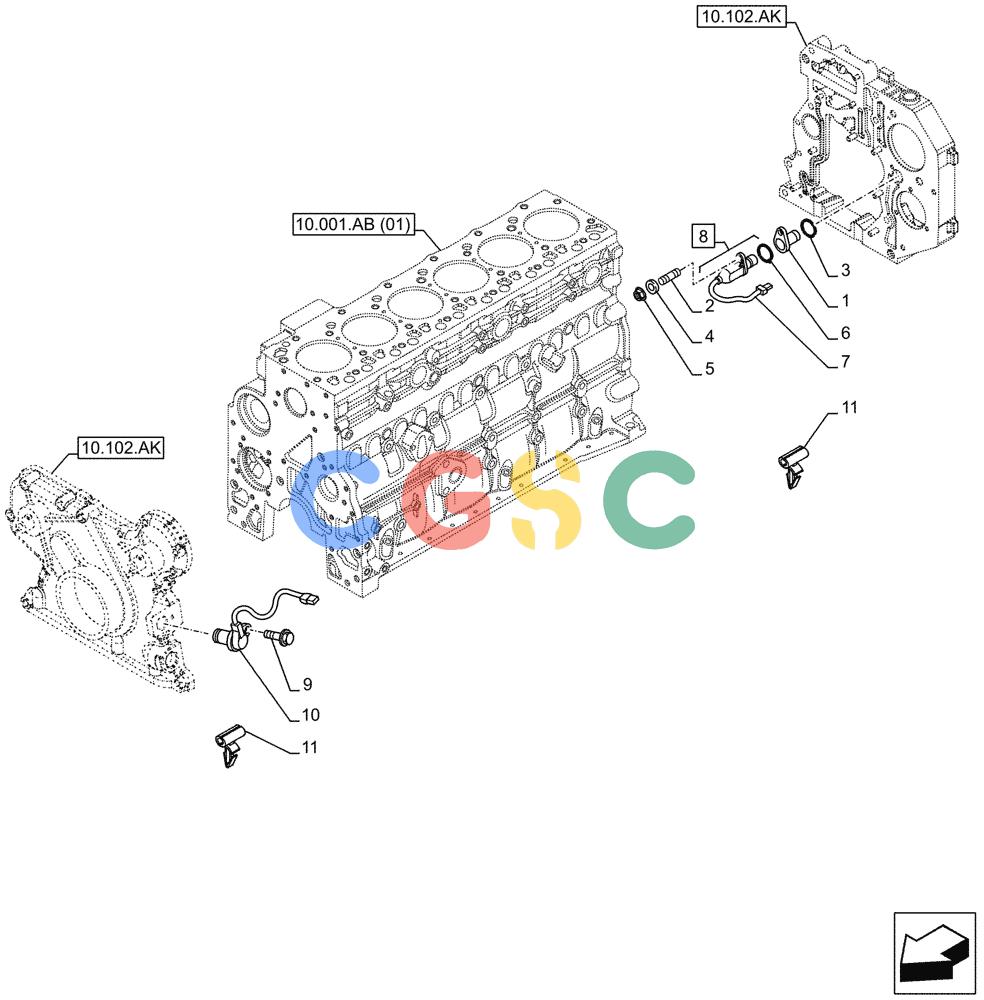 神钢零件查询(F4HFE613J A006) - ENGINE 5801757723 - 47544094 (11/12-) (55.015.AC) - ENGINE, SENSOR Kobelco
