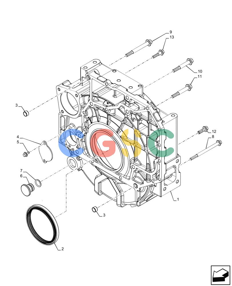 神钢零件查询(F4HFE413P A001) - ENGINE - 5801655811 - 47426272 (11/13-) (10.103.AK) - FLYWHEEL, HOUSING Kobelco