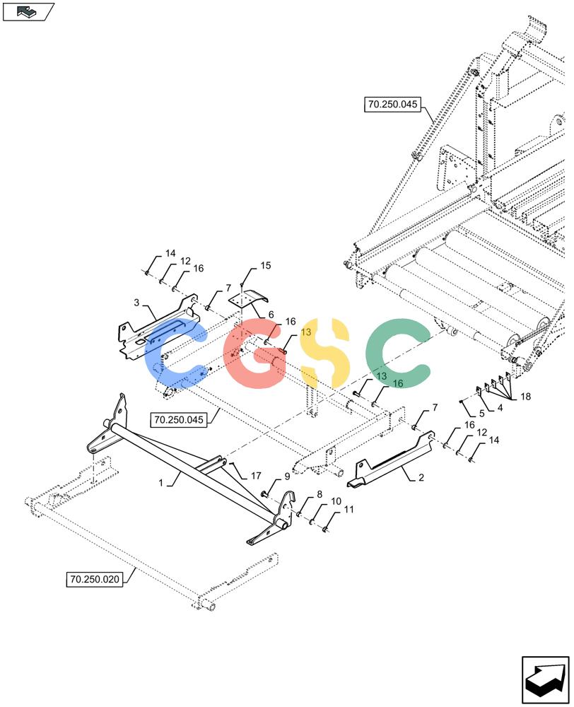 凯斯零件查询(LB434S XL) - BALER (11/16-) (70.250.015) - BALE WEIGHING SYSTEM, UPPER FRAME Case Agriculture