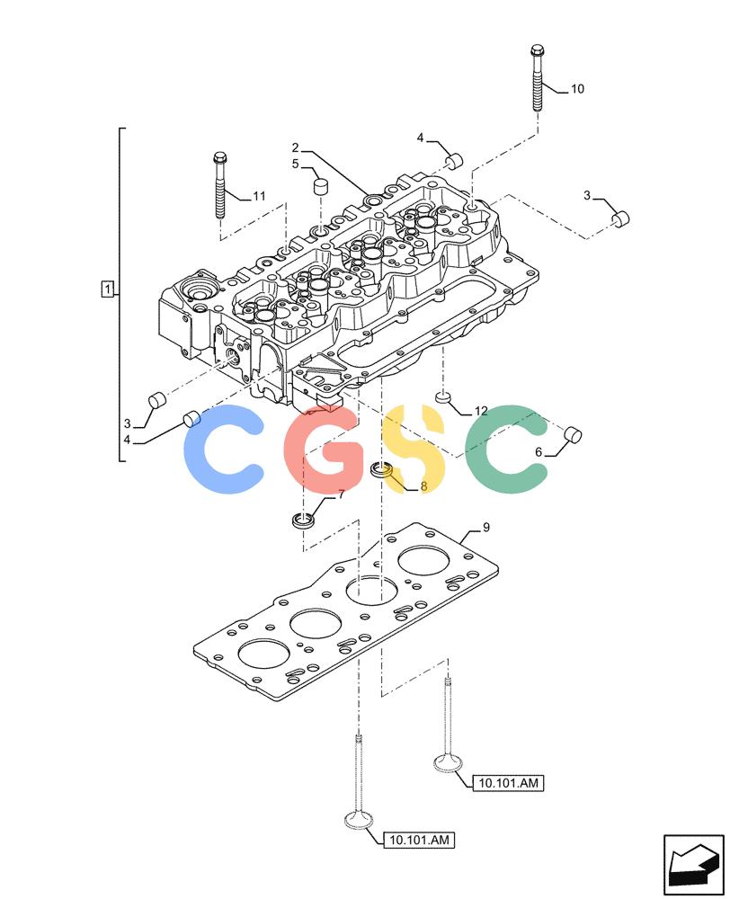 神钢零件查询(F4HFE413P A001) - ENGINE - 5801655811 - 47426272 (11/13-) (10.101.AA) - CYLINDER HEAD Kobelco