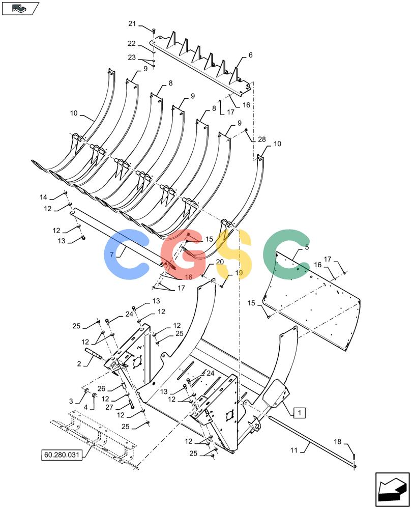 凯斯零件查询(LB434S XL) - BALER (11/16-) (60.280.025) - FEED CHAMBER Case Agriculture