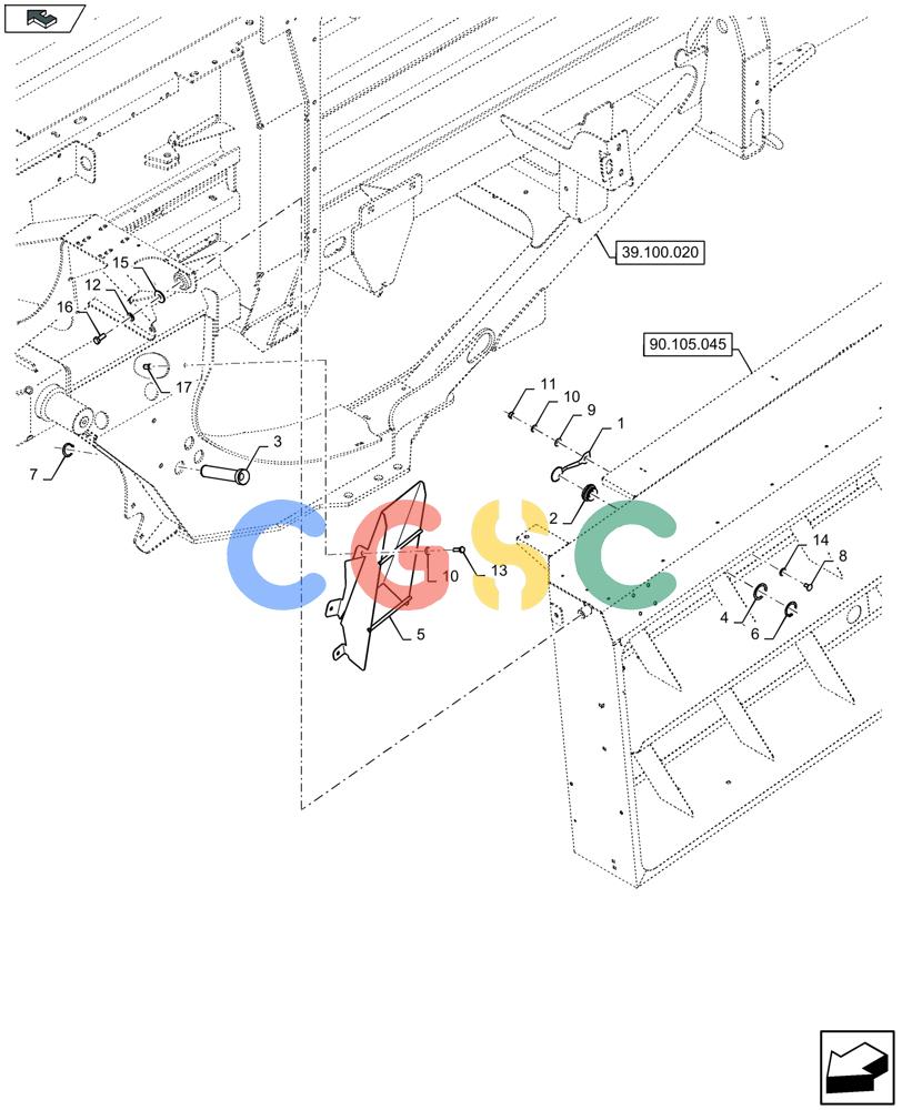 凯斯零件查询(LB434S XL) - BALER (11/16-) (90.105.055) - TWINE BOXES LH SUPPORT Case Agriculture
