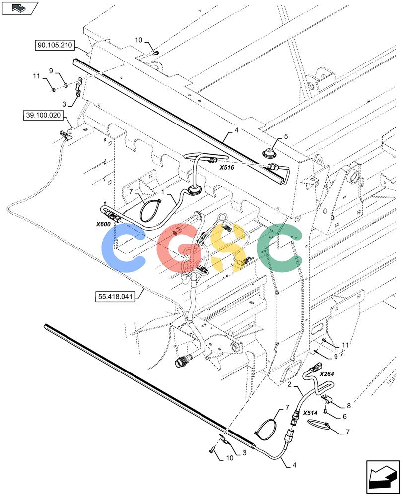 凯斯零件查询(LB434S XL) - BALER (11/16-) (55.404.080) - KNOTTER AND NEEDLE LIGHTS Case Agriculture