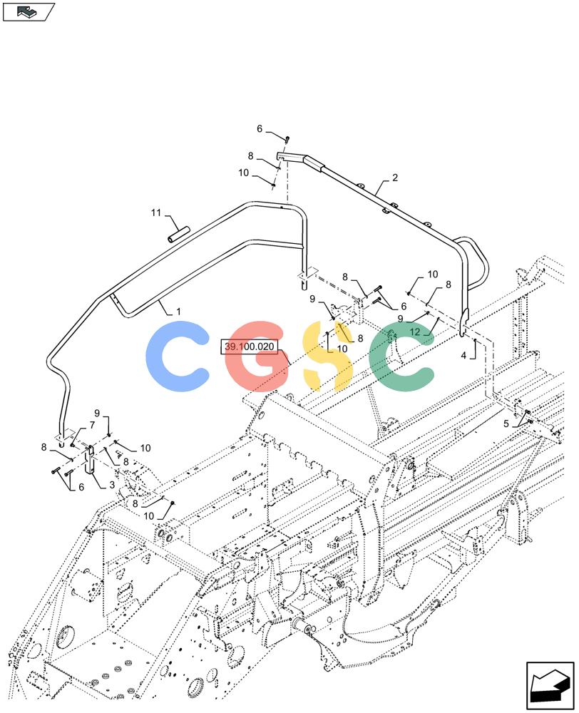 凯斯零件查询(LB434S XL) - BALER (11/16-) (90.118.035) - RAILINGS, RH Case Agriculture