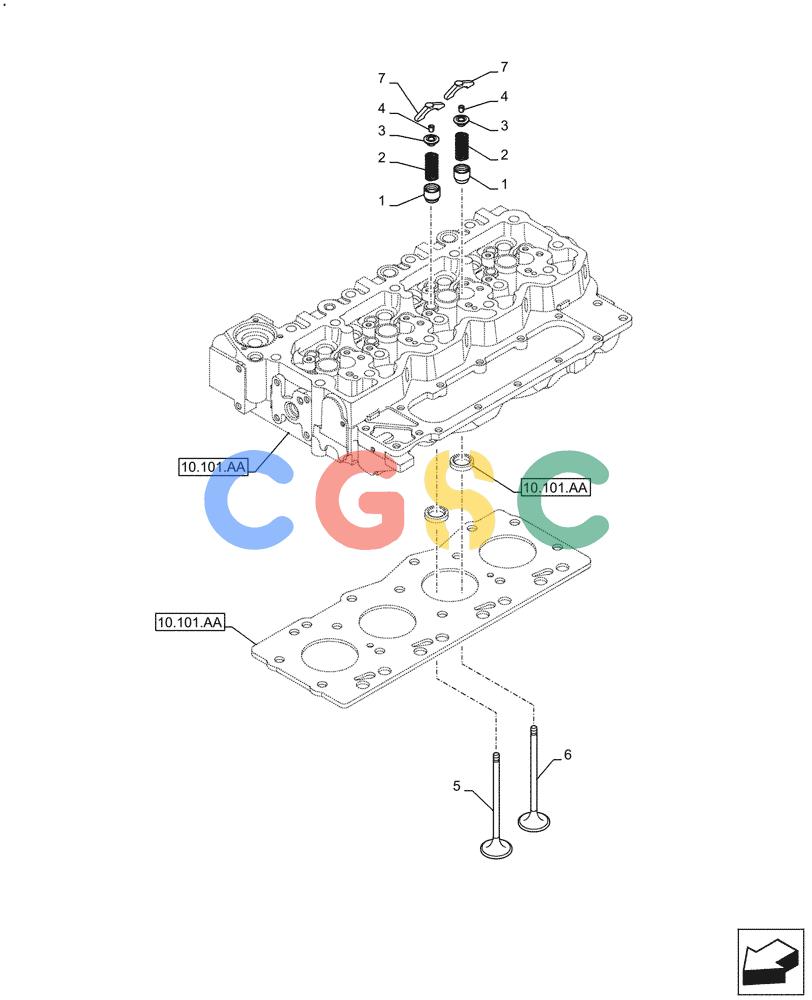 神钢零件查询(F4HFE413P A001) - ENGINE - 5801655811 - 47426272 (11/13-) (10.101.AM) - CYLINDER HEAD, VALVE Kobelco