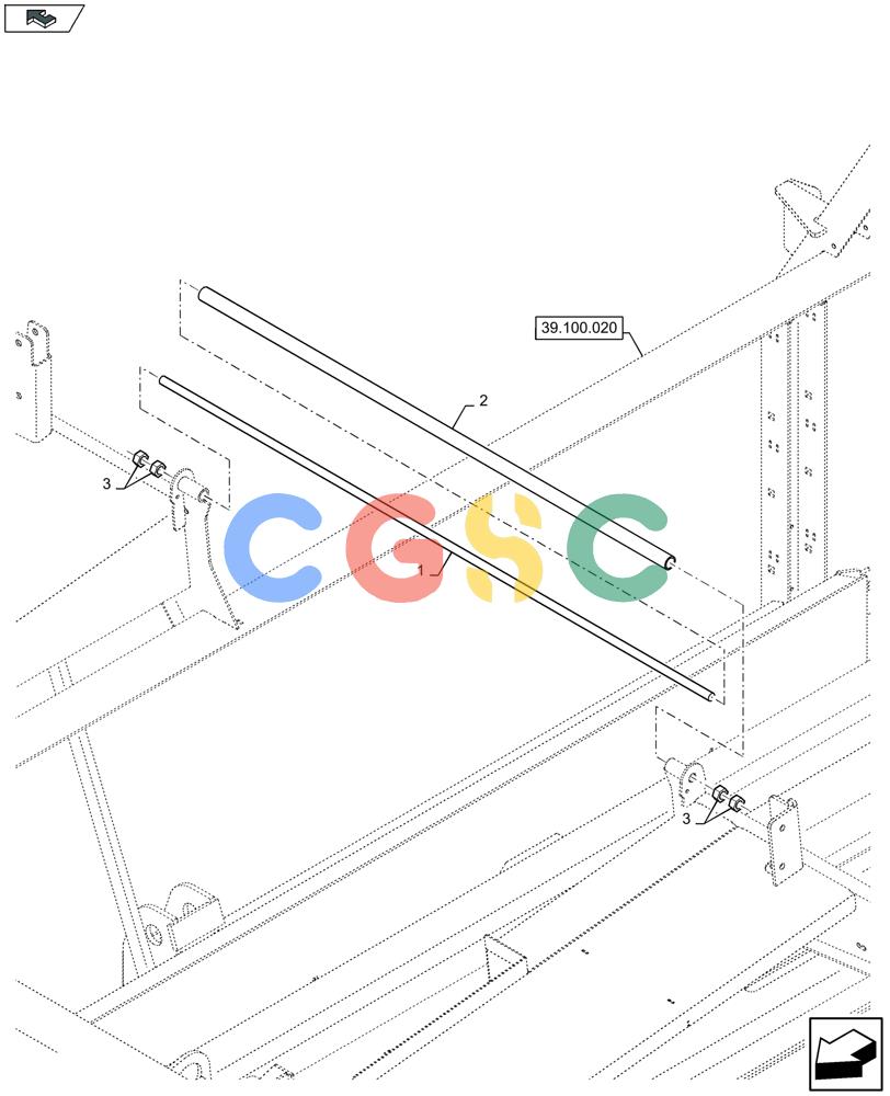 凯斯零件查询(LB434S XL) - BALER (11/16-) (90.105.250) - TWINE BOXES SHAFT Case Agriculture