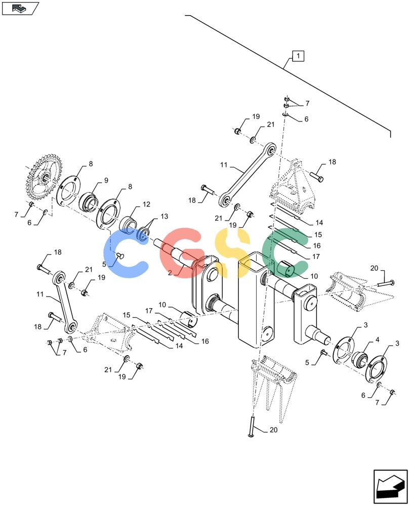 凯斯零件查询(LB434S) - BALER (9/12-) (88.060.030[02]) - SERVICE KIT: PACKER CRANKSHAFT & DRIVE KIT - C159 Case Agriculture