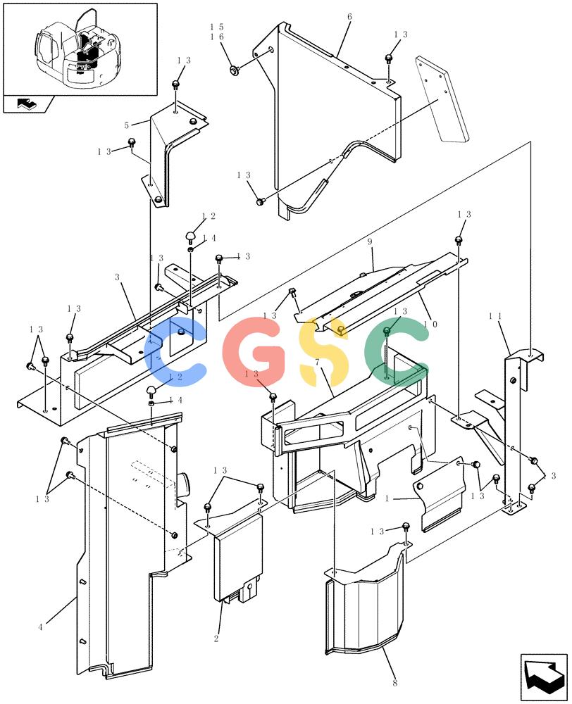 纽荷兰零件查询(E235BSR) - CRAWLER EXCAVATOR (5/07-) (1.300[07]) - HOODS New Holland Constructuion