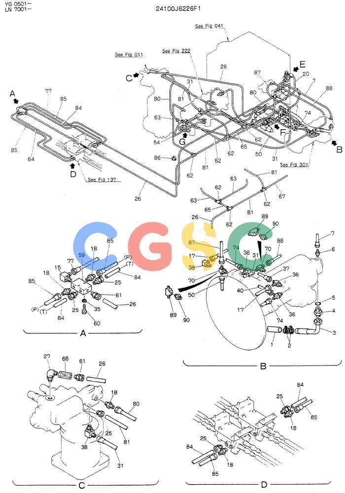 神钢零件查询(K907DLC) - EXCAVATOR ASN YG0501 (1/86-12/03) (03-010[01]) - REMOTE CONTROL ASSY P/N 24100J6226F1 Kobelco
