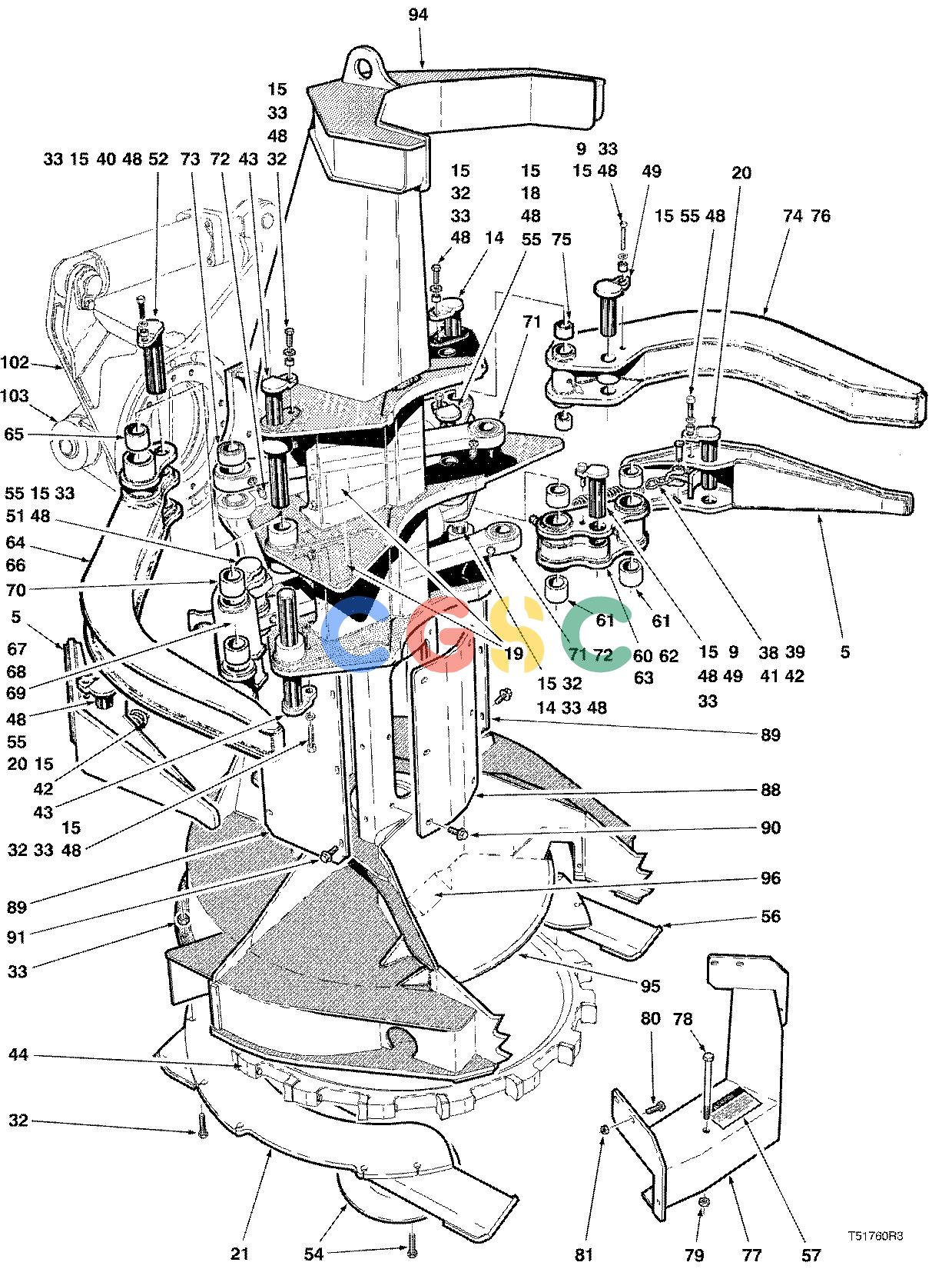 约翰迪尔零件查询S566 - ATTACHMENTS FELLING HEAD TJ2628 WITH WRIST ( 981210 - ) 4534-010/17 [4534-010/17]EPC John Deere online