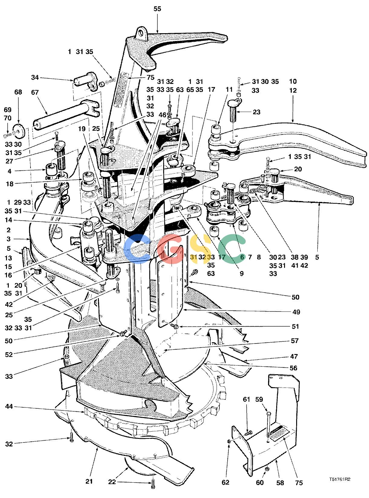约翰迪尔零件查询S566 - ATTACHMENTS FELLING HEAD TJ2628 W/O WRIST ( 981210 - ) 4534-035/17 [4534-035/17]EPC John Deere online