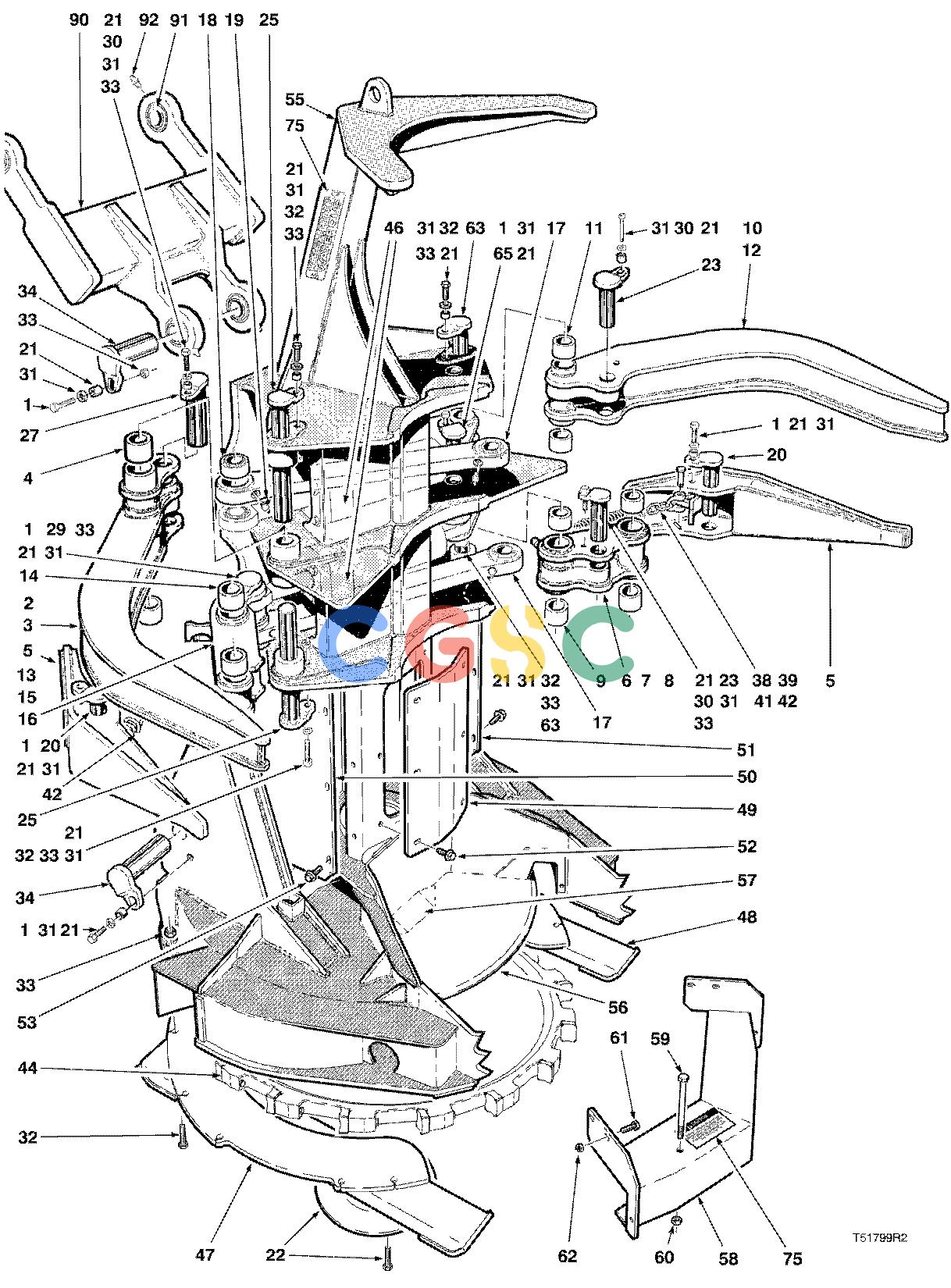 约翰迪尔零件查询D566 - ATTACHMENTS FELLING HEAD JD643D ( 981210 - ) 4534-014/15 [4534-014/15]EPC John Deere online