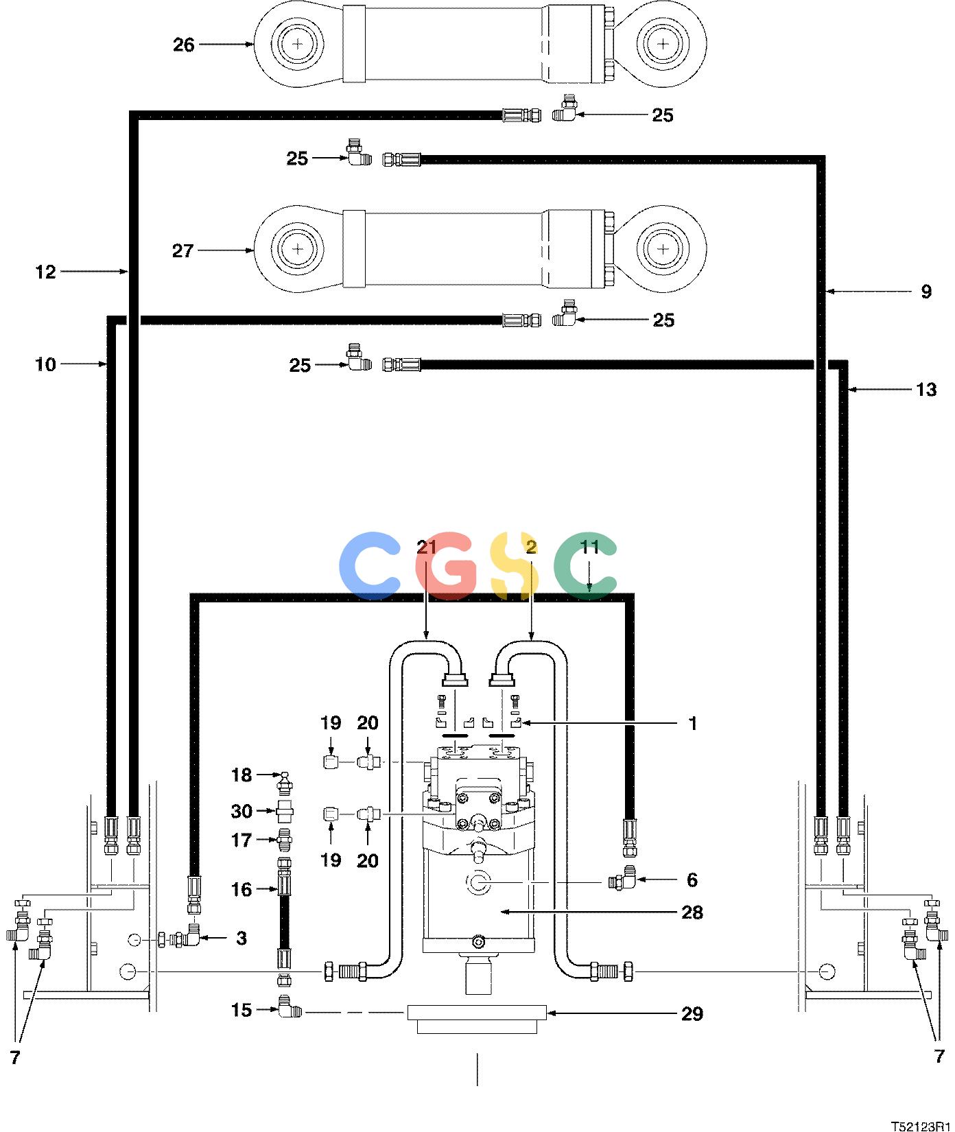 约翰迪尔零件查询D566 - ATTACHMENTS HYDRAULIC SYSTEM FELLING HEAD JD843G ( 10BC1122 - ) 2000-505/10 [2000-505/10]EPC John Deere online