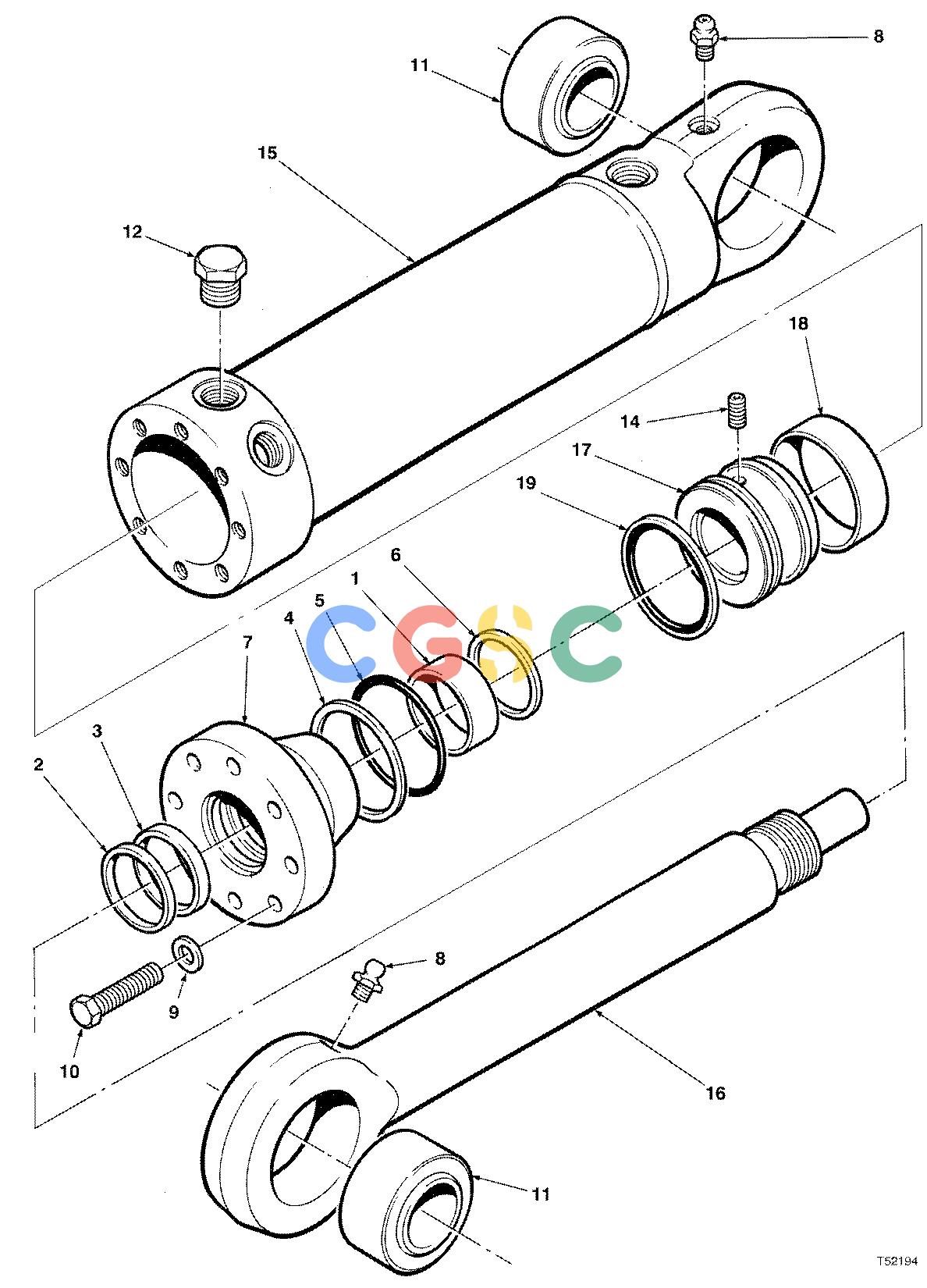 约翰迪尔零件查询S576 - ATTACHMENTS CYLINDER WRIST ( 10BC1594 - ) 2876-026/10 [2876-026/10]EPC John Deere online