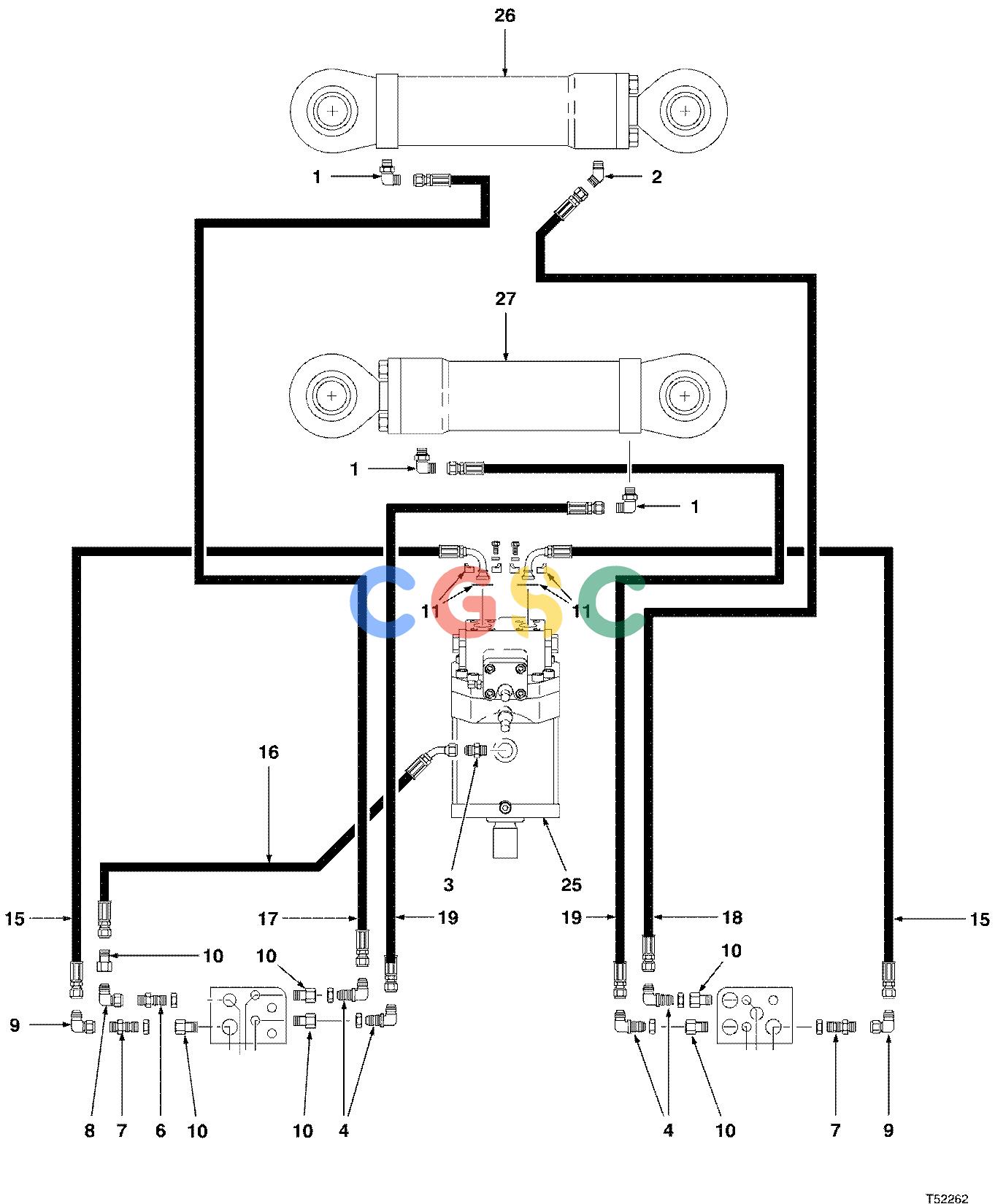 约翰迪尔零件查询D567 - ATTACHMENTS HYDRAULIC SYSTEM FELLING HEAD JD843G ( 10BC1334 - ) 2000-525/10 [2000-525/10]EPC John Deere online