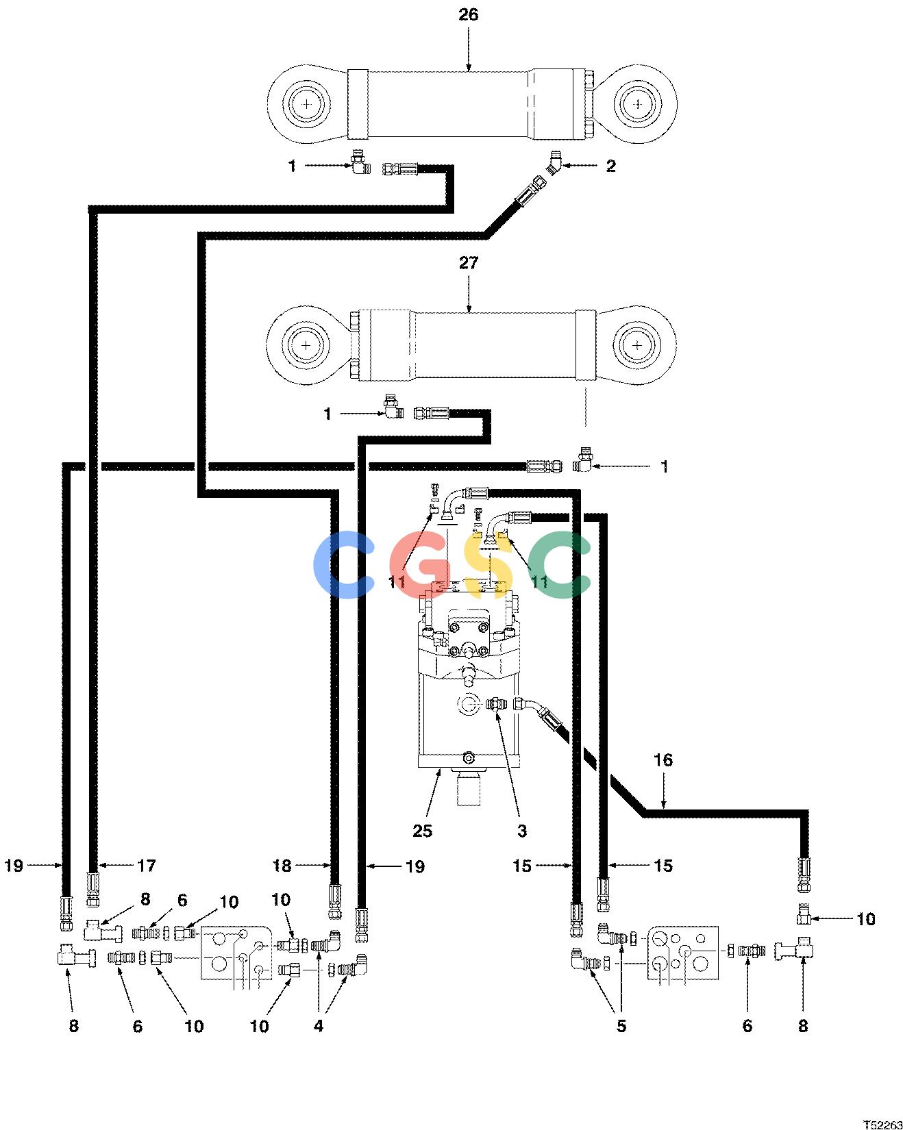 约翰迪尔零件查询D567 - ATTACHMENTS HYDRAULIC SYSTEM FELLING HEAD HAX611 ( 10BC1334 - ) 2000-526/10 [2000-526/10]EPC John Deere online