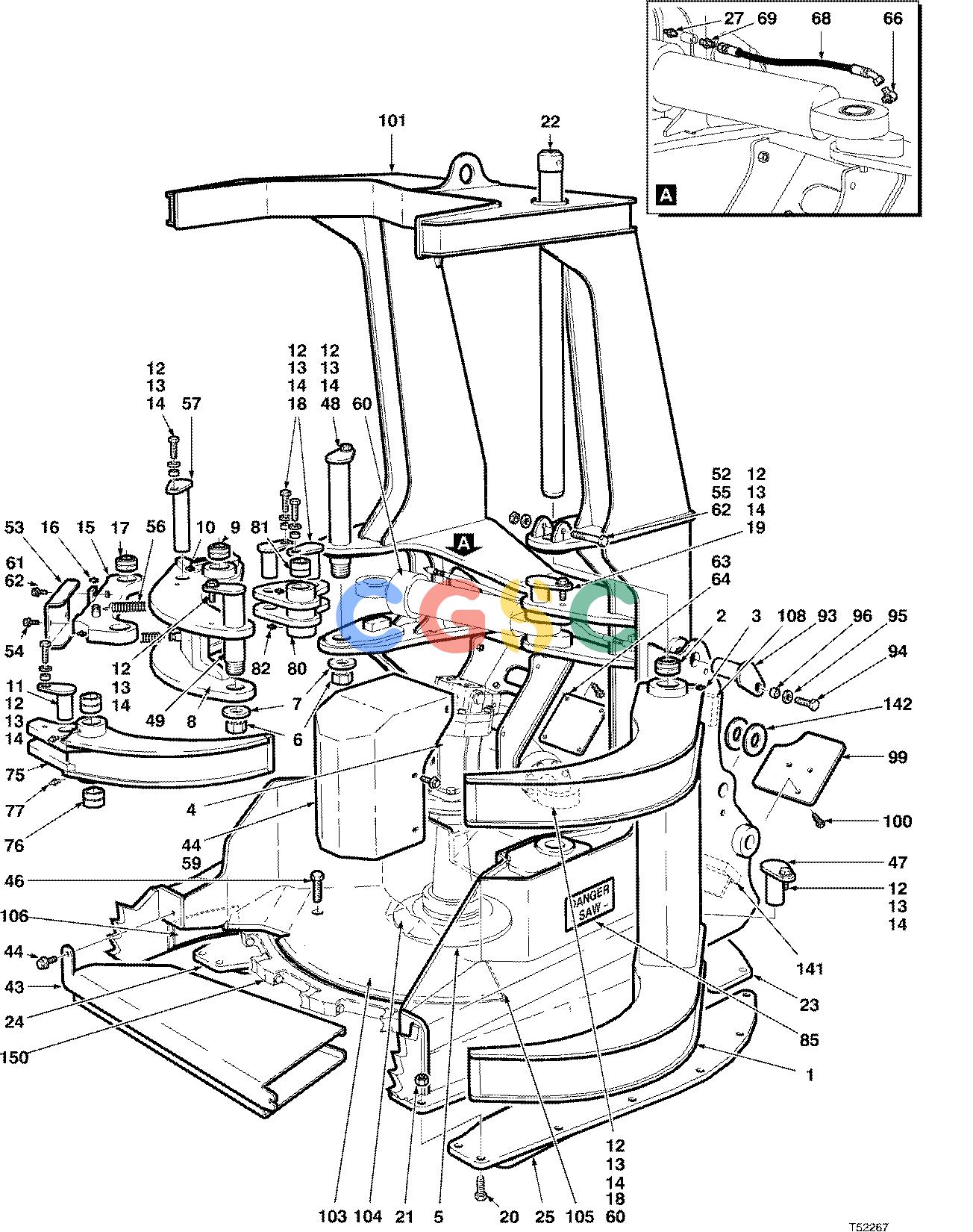 约翰迪尔零件查询D567 - ATTACHMENTS FELLING HEAD JD843H ( 10BC1514 - ) 4534-093/10 [4534-093/10]EPC John Deere online