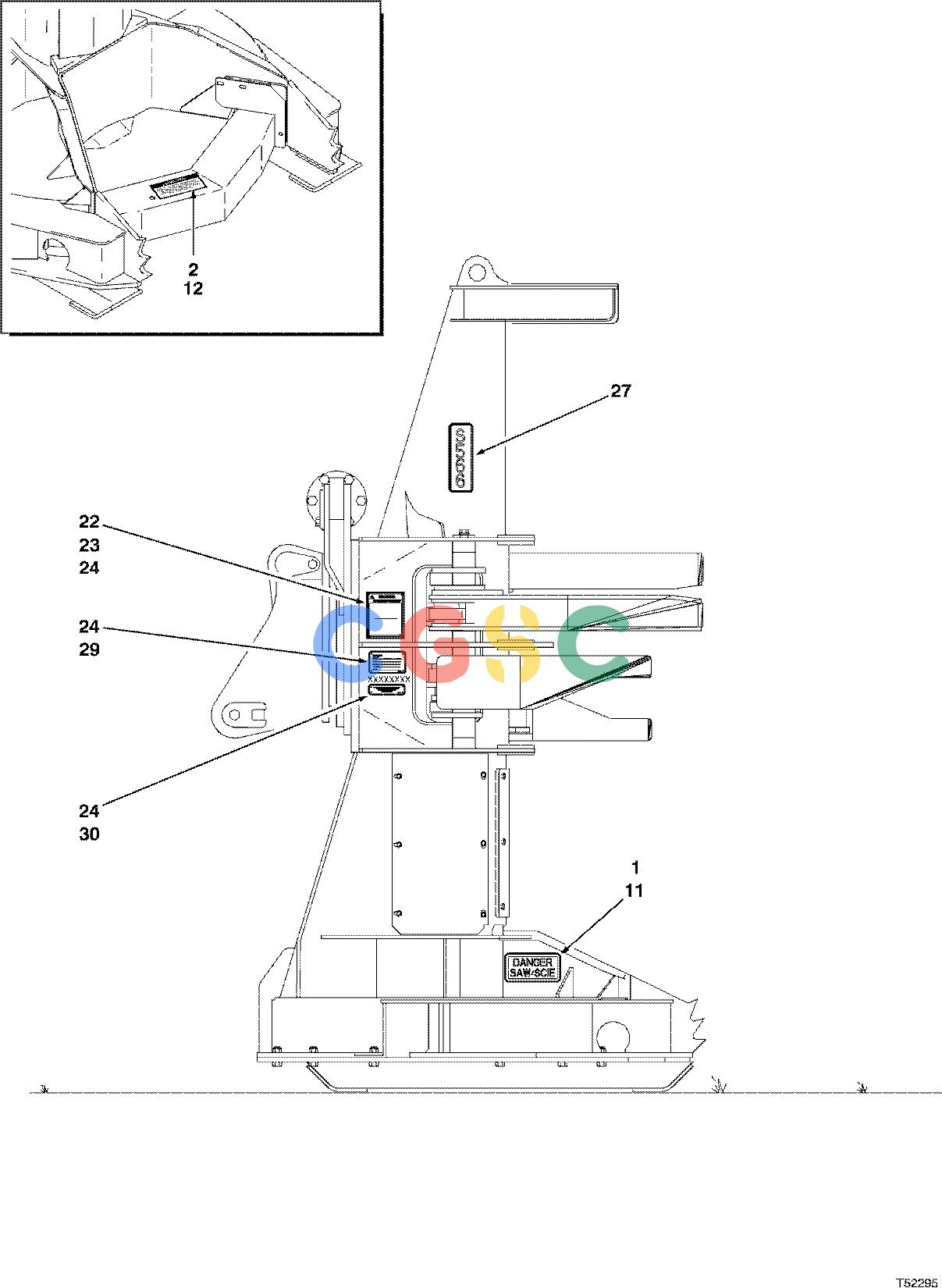 约翰迪尔零件查询S566 - ATTACHMENTS DECALS ENGLISH FRENCH ( 10BC1327 - ) 7521-111/10 [7521-111/10]EPC John Deere online