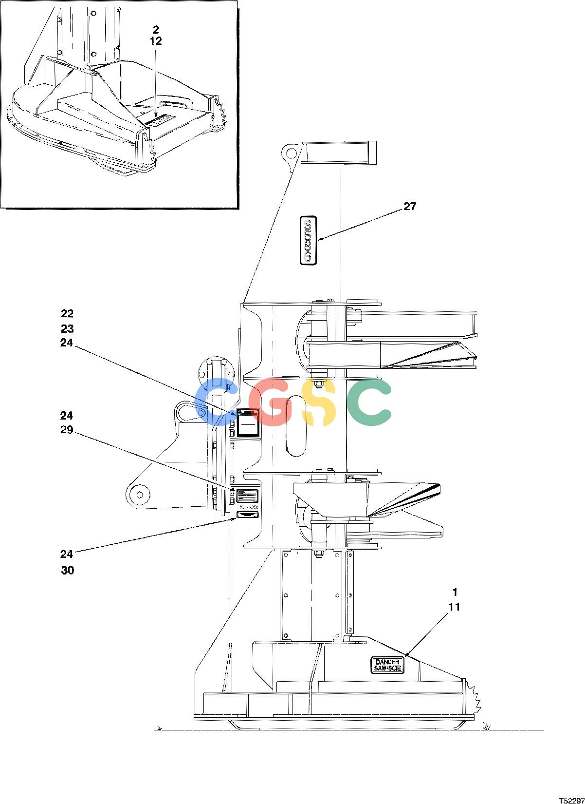 约翰迪尔零件查询S586 - ATTACHMENTS DECALS ENGLISH FRENCH ( 10BC1327 - ) 7521-112/10 [7521-112/10]EPC John Deere online