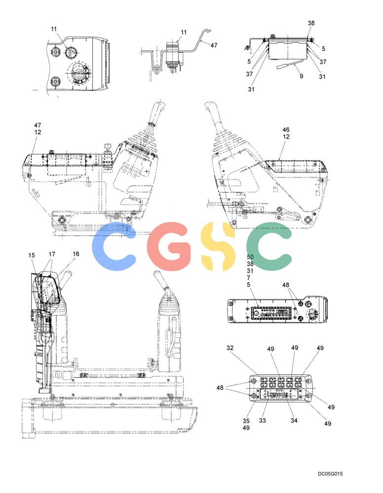 纽荷兰零件查询(EH215) - CRAWLER EXCAVATOR (9/03-) (09 -37[00]) - INSTRUMENT PANEL ASSY (YN17M00036F1 - F2) New Holland Constructuion