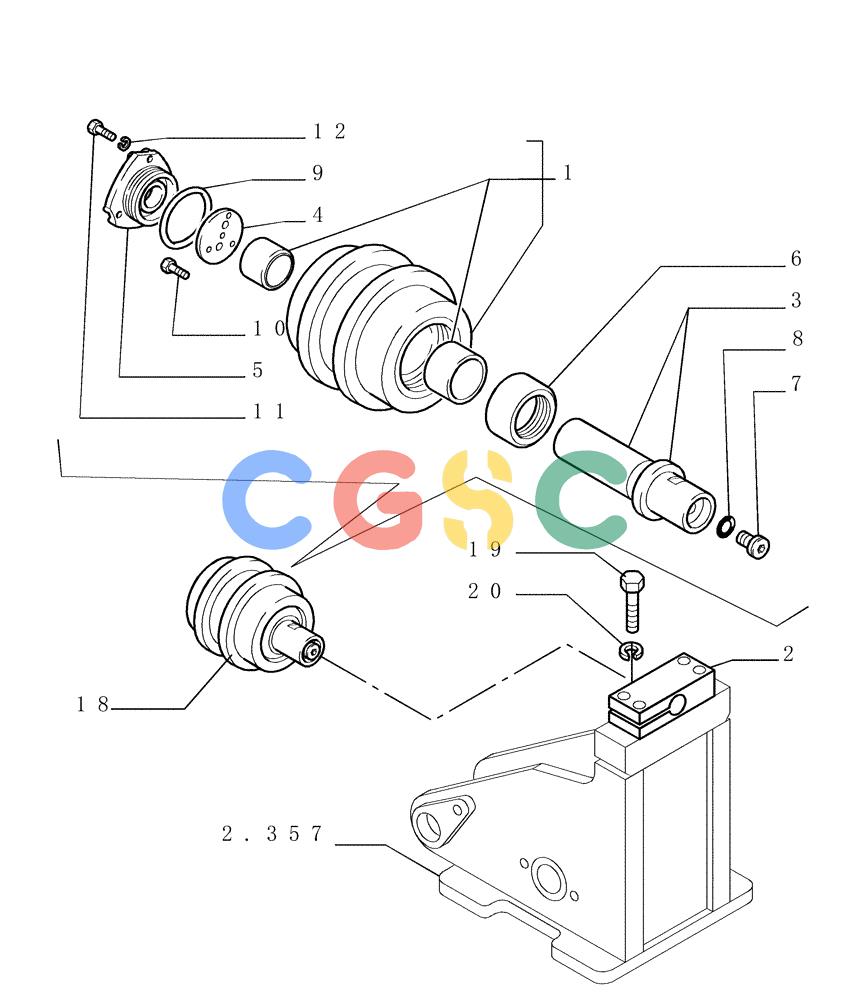 纽荷兰零件查询(D150) - CRAWLER DOZER (1/05-) (2.347[01]) - TRACK CARRIER ROLLER New Holland Constructuion